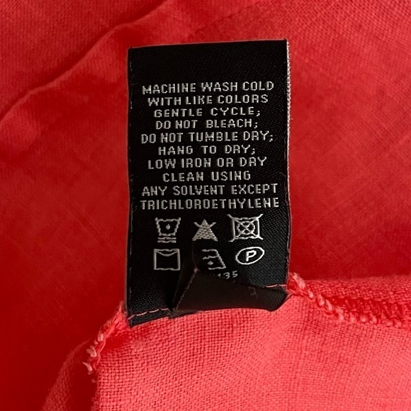 Lafayette 148 Button Front Blouse Size 10 Pink 3/4 Sleeve Top 100% Linen - Picture 8 of 8